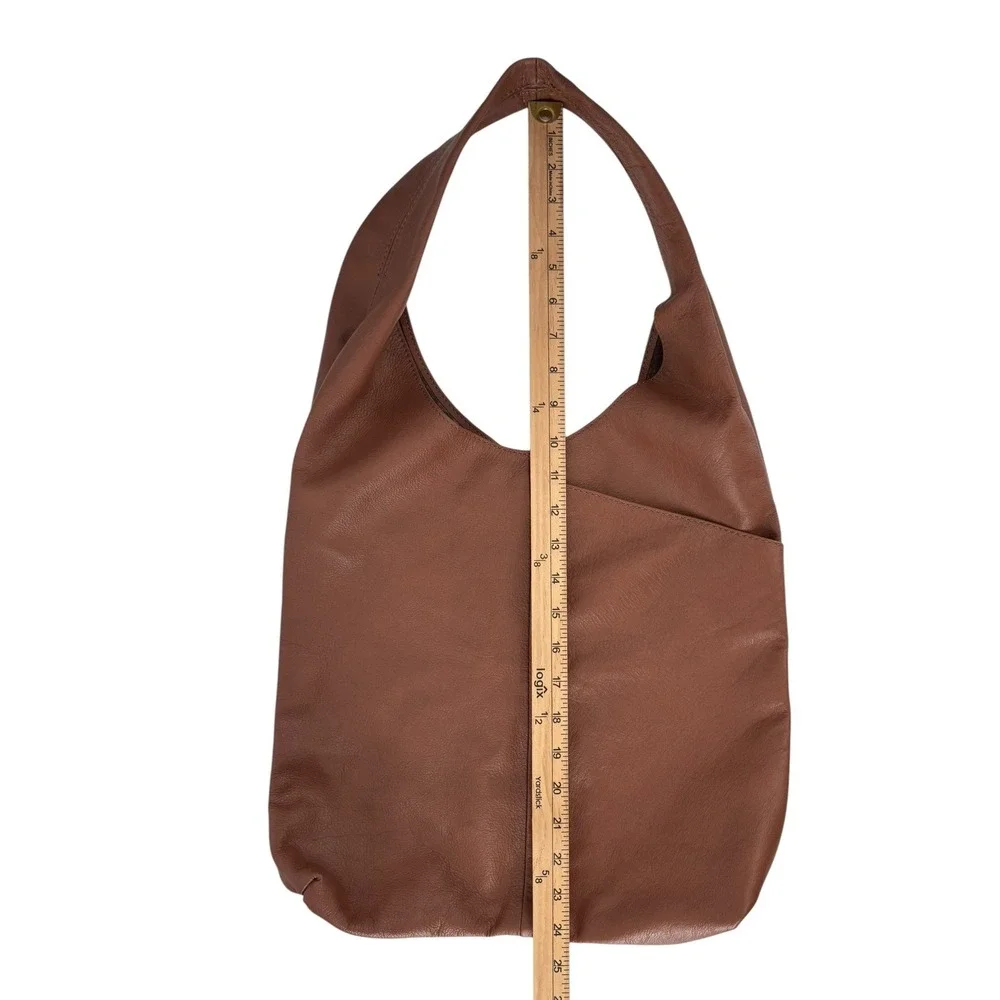 Komal C Leather Hobo Bag Womens Large Caramel Excellent Slouchy Boho Shoulder